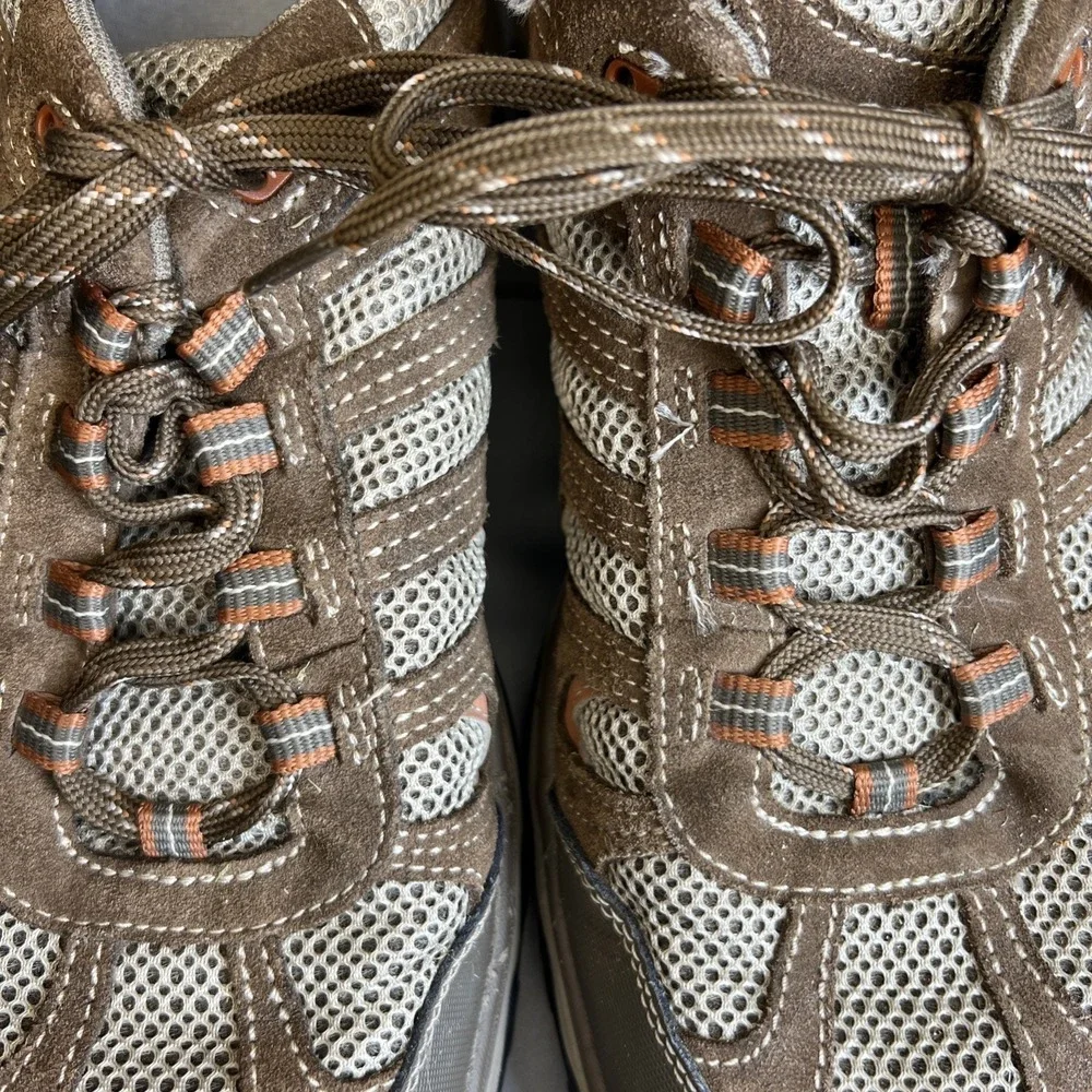 Eddie Bauer Hiking Shoes Men's 12 Vibram Sole Leather Mesh Trail Outdoor 0077‑76